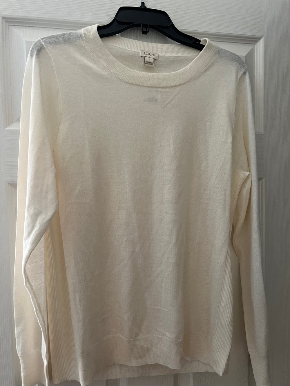 J. Crew Off-White Lightweight Crewneck Sweater